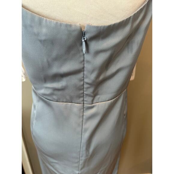 Azazie Asymmetrical Dress in Slate Blue - Picture 6 of 9